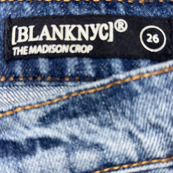 Blank NYC Madison Crop Denim Hi Rise Jean Size 26 Color: Blue - Picture 8 of 11